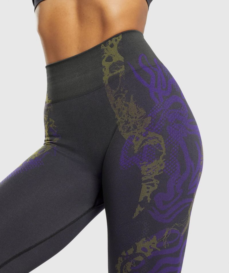 Women's Gymshark Wtflex Seamless Leggings Purple | CA 6508A7